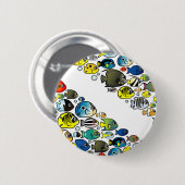 Scubadorableのダイバーは印を付けます 缶バッジ (正面&裏面)