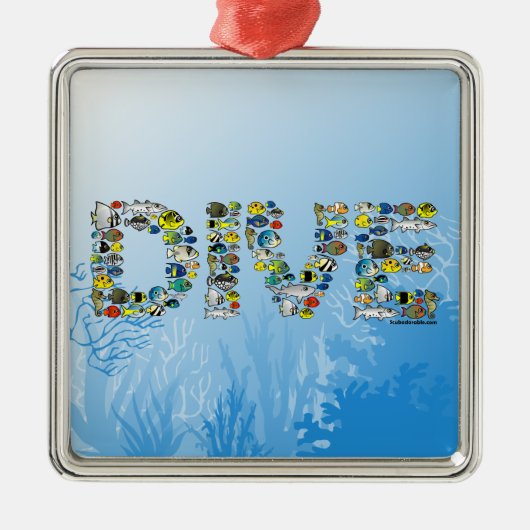 Scubadorableの飛び込み メタルオーナメント (正面)