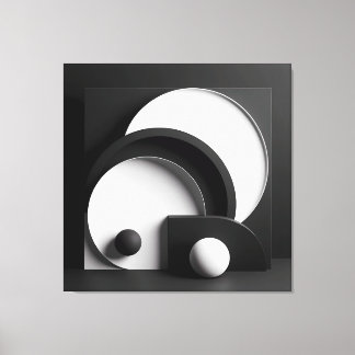 Sculpted Harmony of Shadowed Forms キャンバスプリント
