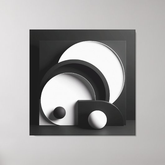 Sculpted Harmony of Shadowed Forms キャンバスプリント (正面)