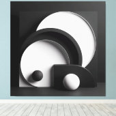 Sculpted Harmony of Shadowed Forms キャンバスプリント (インサイチュ (ウッドフロア))