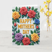 Sculpted Mothers Day Card カード (黄色い花)