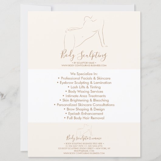 Sculpting Beauty Massage Body Contouring Brochure (正面)