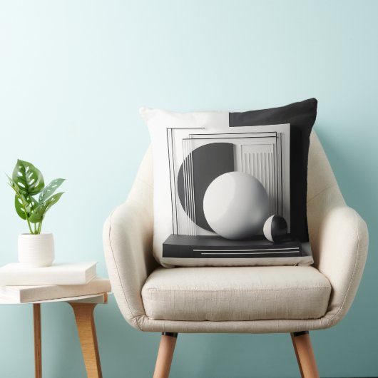 Sculptural Dialogue in Contrast クッション (椅子)