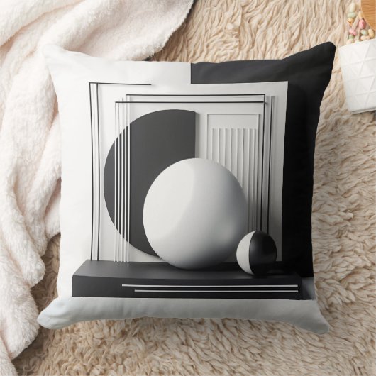 Sculptural Dialogue in Contrast クッション (ブランケット)