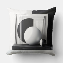 Sculptural Dialogue in Contrast クッション