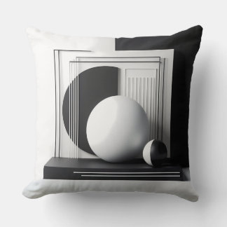 Sculptural Dialogue in Contrast クッション