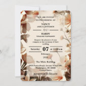 Sculptural Floral Neutral Wedding Invite 招待状 (正面)