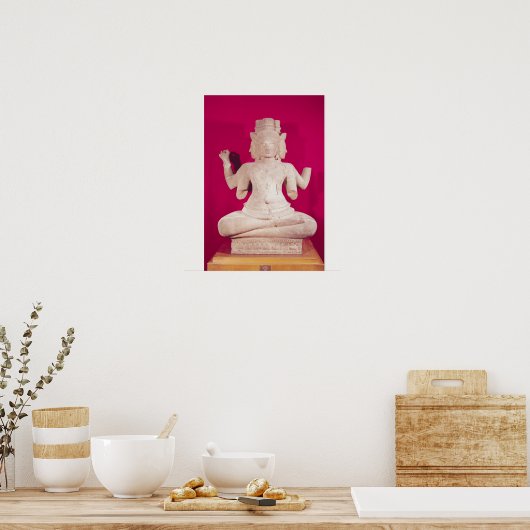 Sculpture of Brahma with four faces 2 ポスター (キッチン)