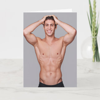 Sculptured Smile Hot Guy Greetings Card カード