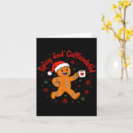 Scy And Caffeinated Coffee Men Women Gingerbread C カード (黄色い花)