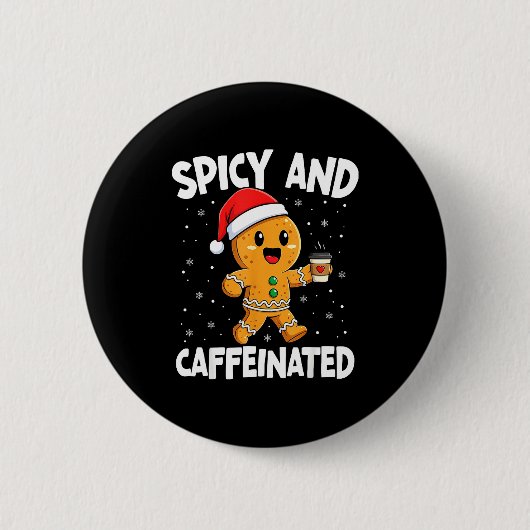 Scy And Caffeinated Coffee Women Gingerbread Chris 缶バッジ (正面)