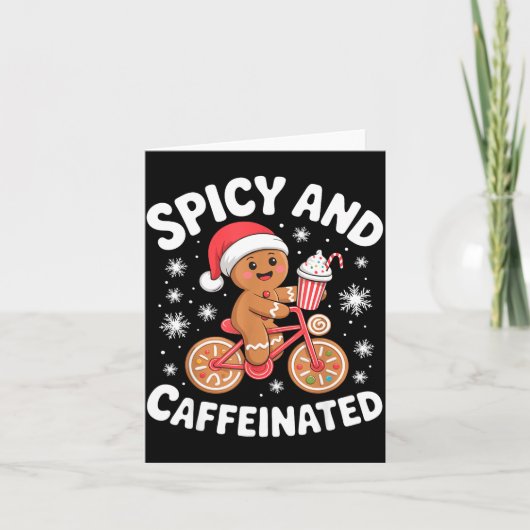 Scy And Caffeinated Gingerbread Funny Coffee Chris カード (正面)