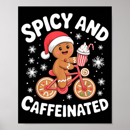 Scy And Caffeinated Gingerbread Funny Coffee Chris ポスター (正面)
