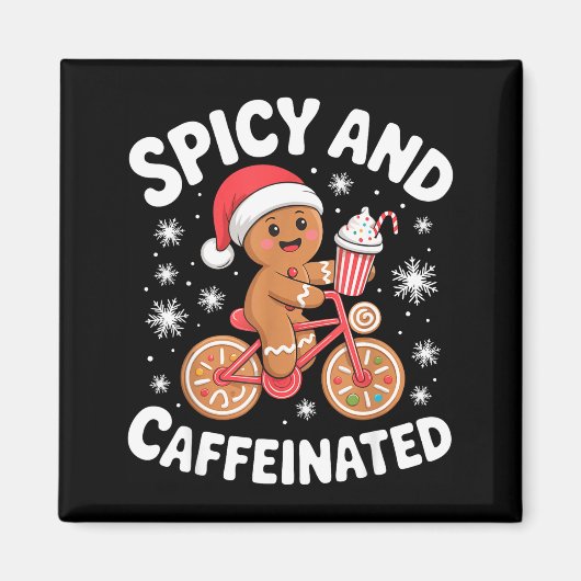 Scy And Caffeinated Gingerbread Funny Coffee Chris マグネット (正面)