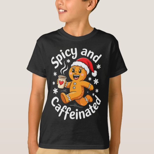 Scy And Caffeinated Shirt Men Women Gingerbread Ch Tシャツ (正面)