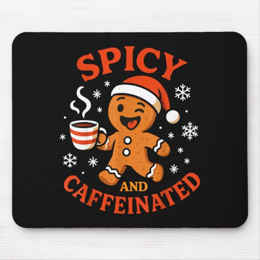 Scy Gingerbread Caffeinated Funny Coffee Lover Chr マウスパッド (正面)