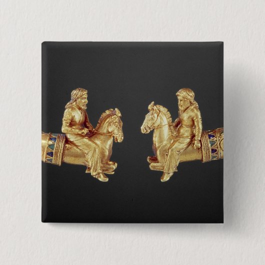 Scythianの騎手の形の首のリングや輪 缶バッジ (正面)