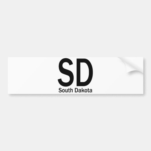 SDサウスダコタの明白な黒 バンパーステッカー (正面)