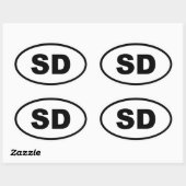 SDサウスダコタ 楕円形シール (シート)