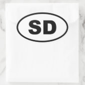 SDサウスダコタ 楕円形シール (バッグ)