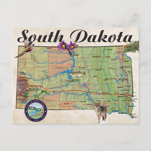 SD州マップ ポストカード (正面)