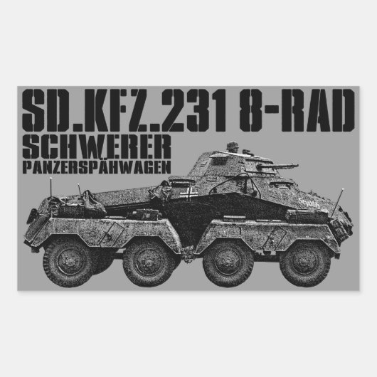 Sd.Kfz.231 (8-素晴らしい) 長方形シール (正面)