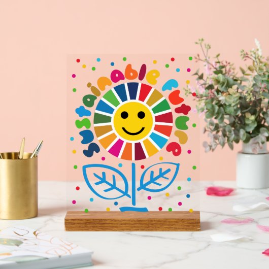 SDGエグゼクティブデスクサイン – ESG Office Motivator アクリルサイン (ウェディング)