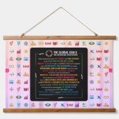 SDGデコ地球に優しールfor Home, Office & Classroom 吊り下げ型タペストリー (正面)
