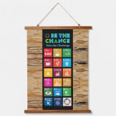 SDGデコ地球に優しールfor Home, Office & Classroom 吊り下げ型タペストリー (正面)