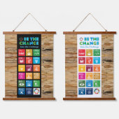 SDGデコ地球に優しールfor Home, Office & Classroom 吊り下げ型タペストリー (ダブル)