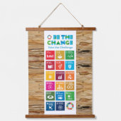SDGデコ地球に優しールfor Home, Office & Classroom 吊り下げ型タペストリー (正面2)