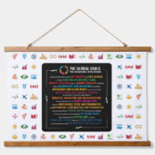 SDGデコ地球に優しールfor Home, Office & Classroom 吊り下げ型タペストリー (正面)