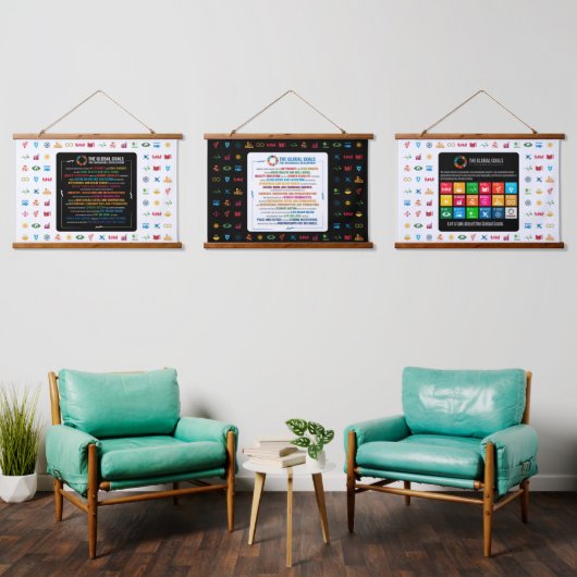 SDGデコ地球に優しールfor Home, Office & Classroom 吊り下げ型タペストリー (リビング)