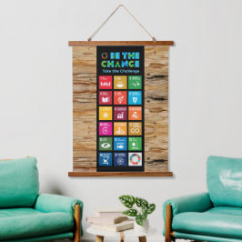 SDGデコ地球に優しールfor Home, Office & Classroom 吊り下げ型タペストリー