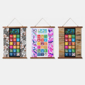 SDGデコ地球に優しールfor Home, Office & Classroom 吊り下げ型タペストリー (トリプル)