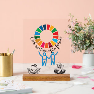 SDG エグゼクティブデスクサイン - ESG オフィスモチベーター アクリルサイン