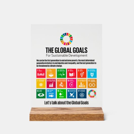 SDG エグゼクティブデスクサイン - ESG オフィスモチベーター アクリルサイン (正面)