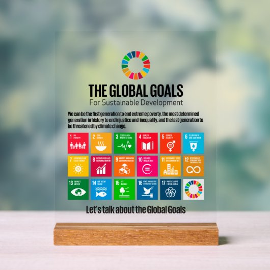 SDG Executive Desk Sign- ESG Office Motivator アクリルサイン (ニュートラル)
