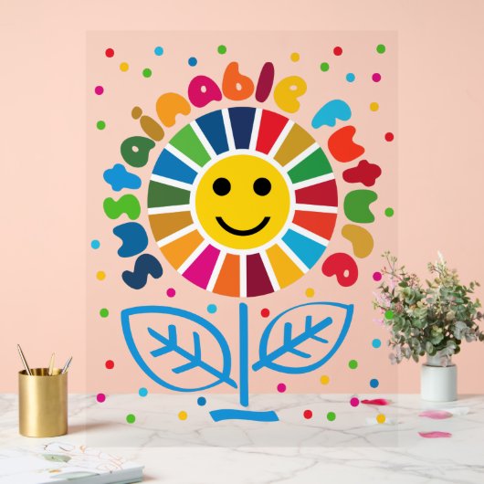 SDG Executive Desk Sign- ESG Office Motivator アクリルサイン (ウェディング)