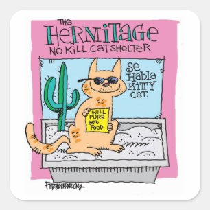 Seのhablaの子猫猫のステッカー スクエアシール
