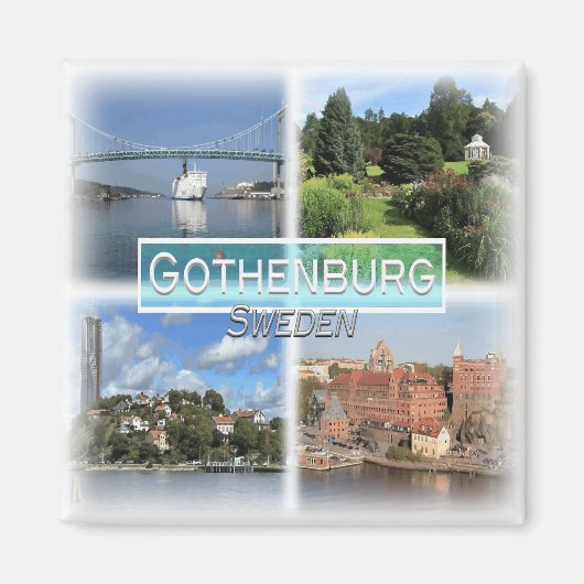 SE0025ヨーロッパ、スウェーデン、ヨーテボリ、冷蔵庫 マグネット (正面)