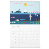 Sea and Beach Calendar カレンダー (3月 2026)