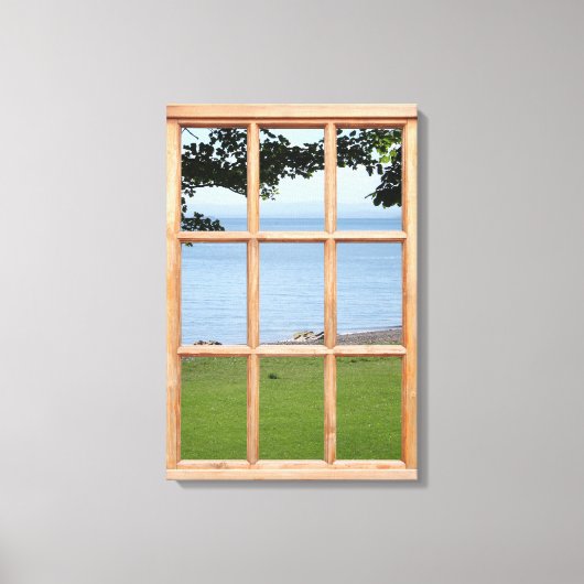Sea and Grass 3D Effect Window View Picture キャンバスプリント (正面)