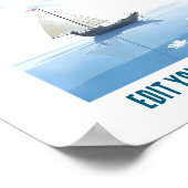 Sea and ship Customizable poster ポスター (角)