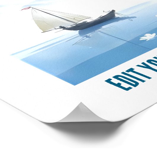 Sea and ship Customizable poster ポスター (角)