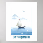Sea and ship Customizable poster ポスター (正面)