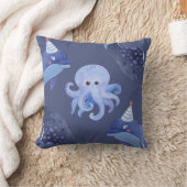 Sea Animal Square  Pillow クッション (ブランケット)