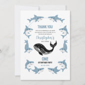 Sea Animals Shark 1st Birthday | Under the Sea サンキューカード (正面)