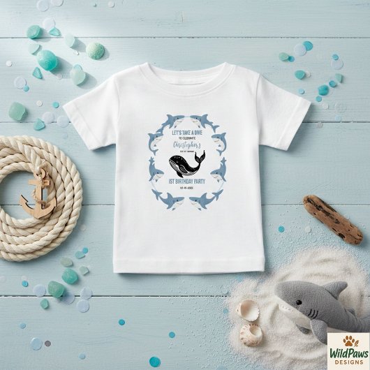 Sea Animals Shark 1st Birthday | Under the Sea ベビーTシャツ